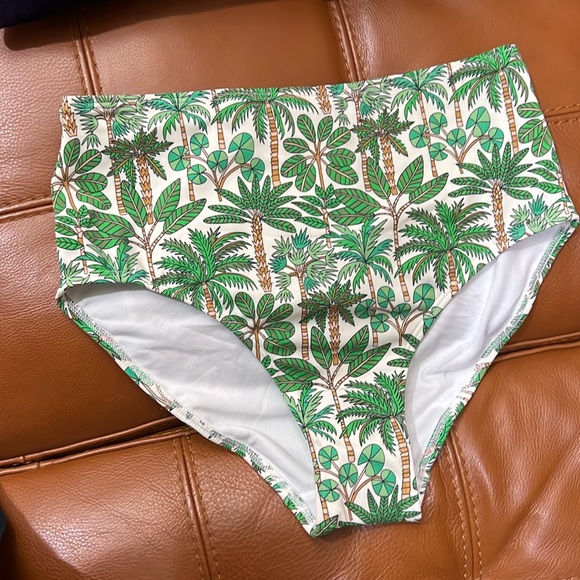 NWT Boden swim Corsica palm forest bikini 👙 bottom. Sz 4.Green/ ivory. D23 - Picture 2 of 5